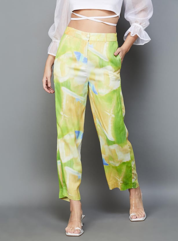 CODE Women Printed Casual Trousers