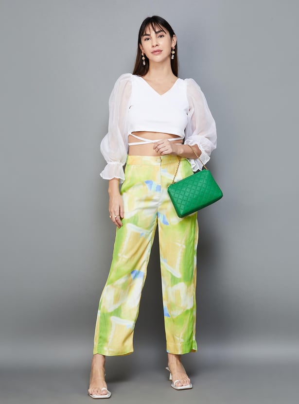 CODE Women Printed Casual Trousers