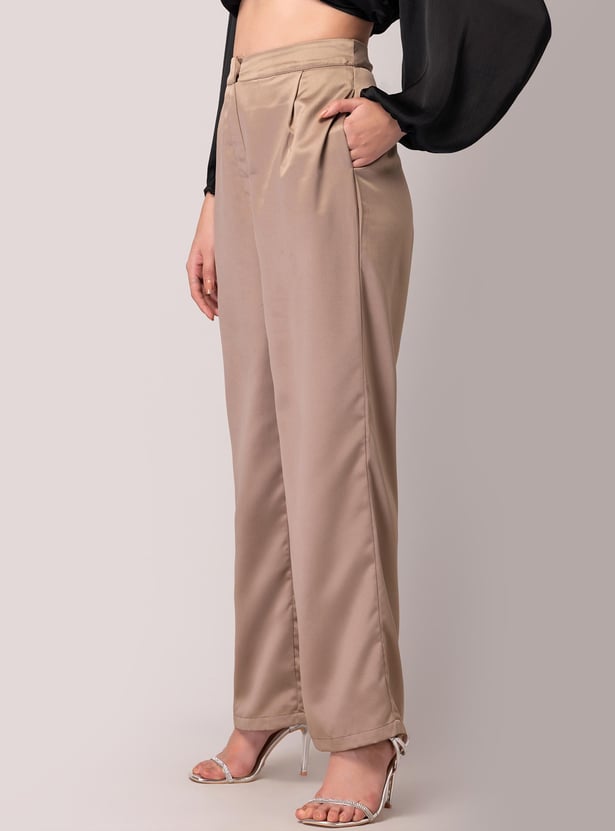 FABALLEY Women Solid Full-Length Trousers