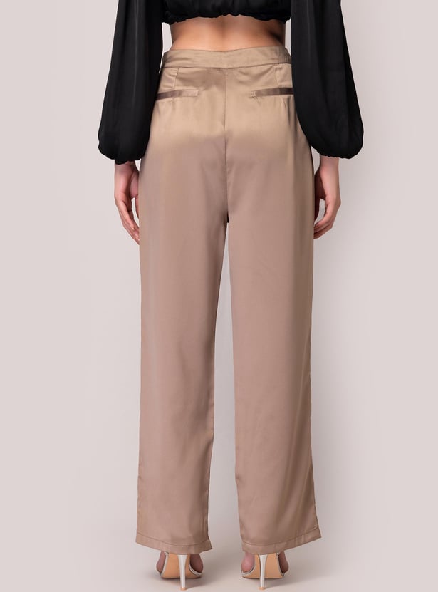 FABALLEY Women Solid Full-Length Trousers