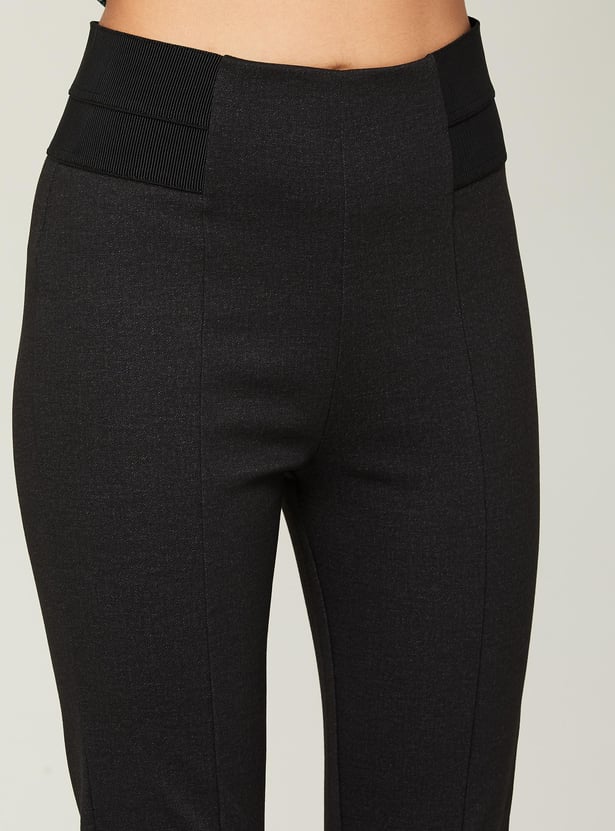 CODE Women Solid Slip-On Trousers