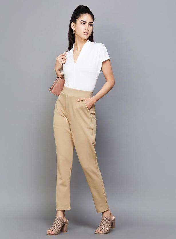 CODE CLASSIC Women Solid Casual Trousers