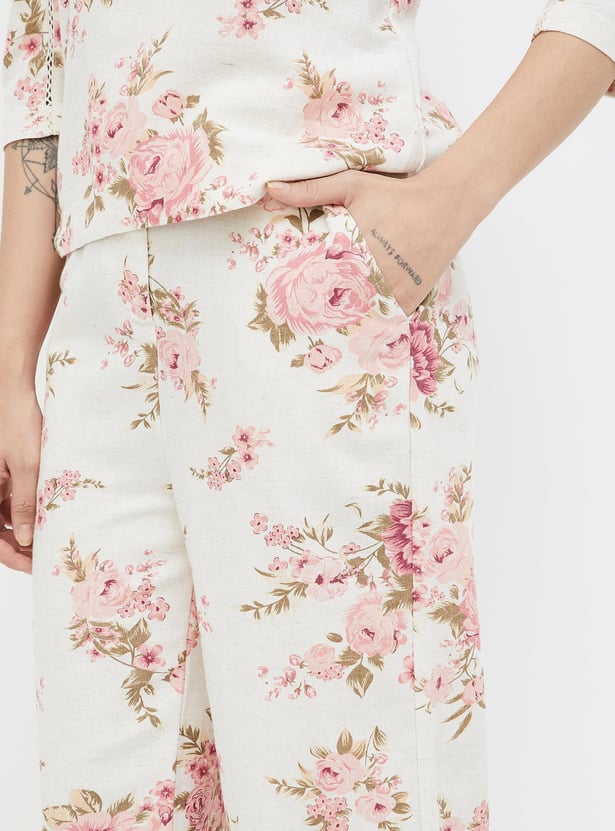 CODE Women Floral Print Trousers