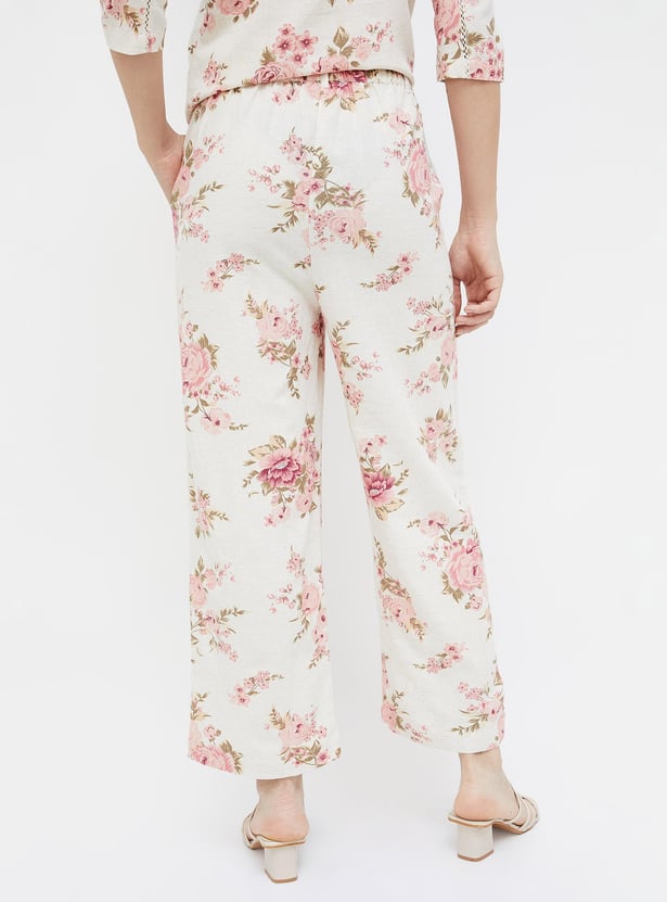 CODE Women Floral Print Trousers