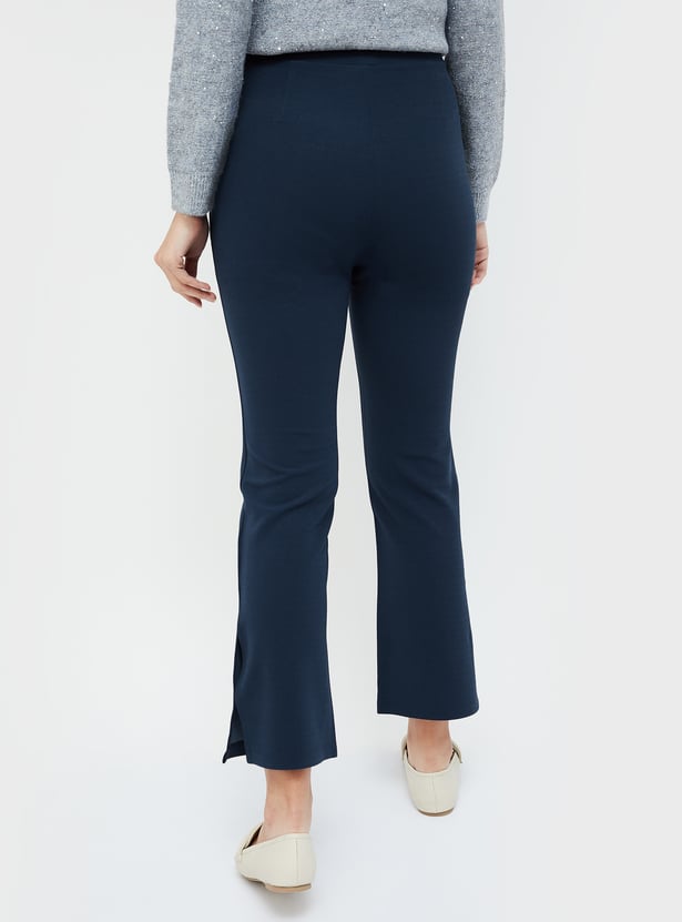 CODE Women Solid Casual Trousers