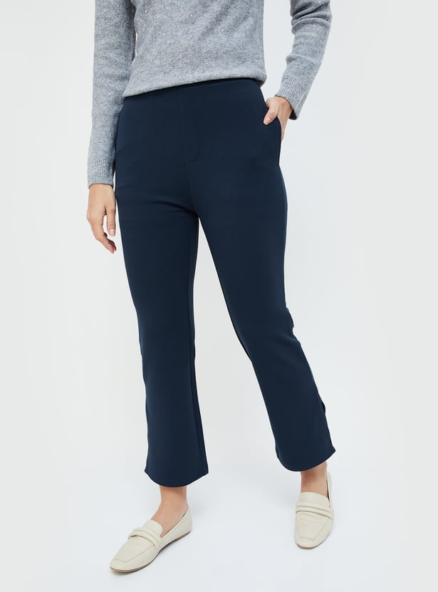 CODE Women Solid Casual Trousers