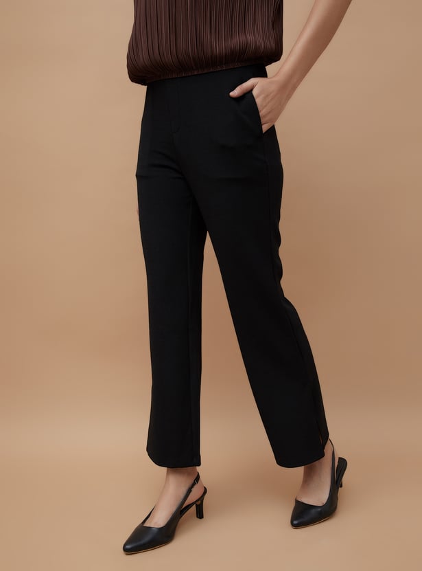 CODE Women Solid Casual Trousers