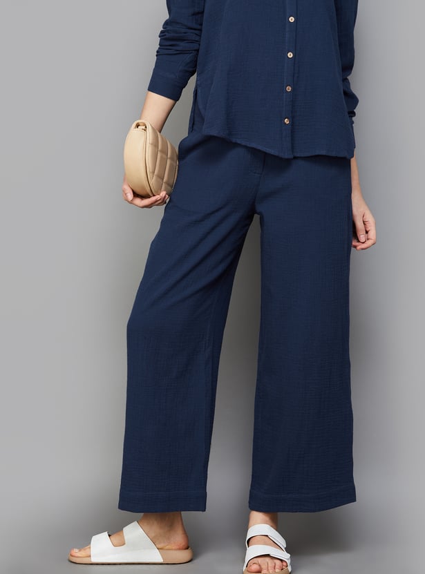 COLOUR ME Women Solid Trousers