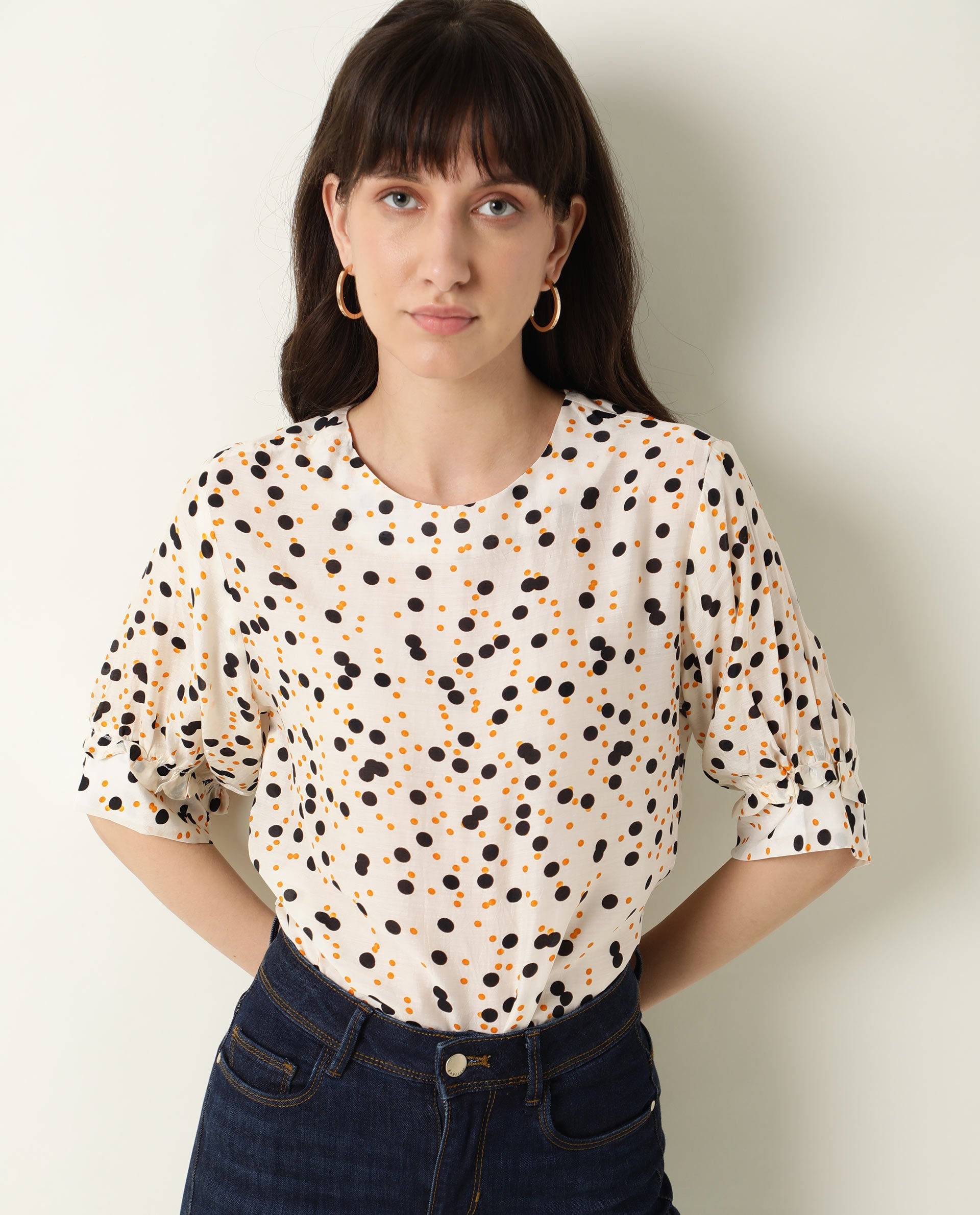 Women'S Roy Orange Top Short Sleeves Printed