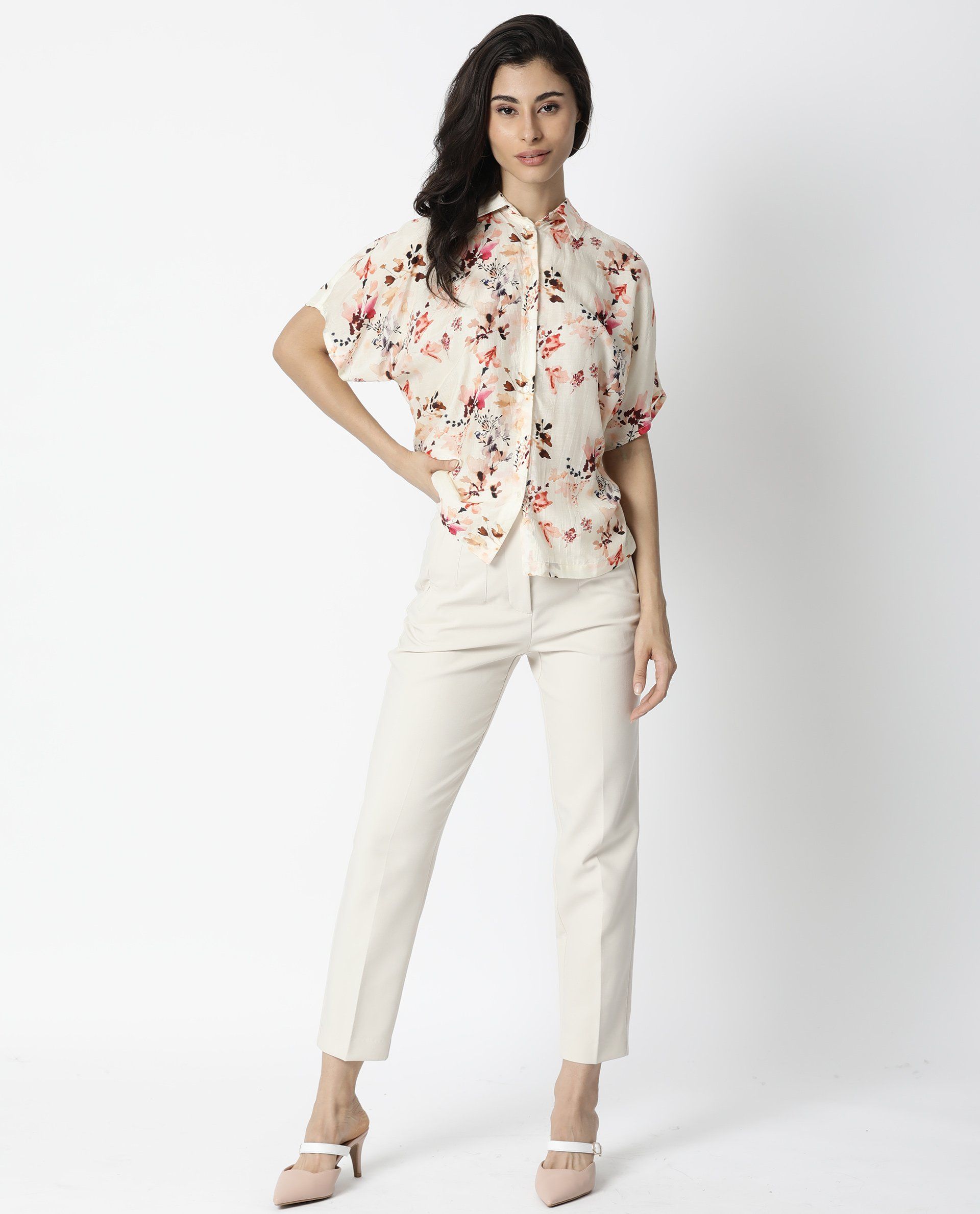 Women'S Emmer Offwhite Top Short Sleeves Printed