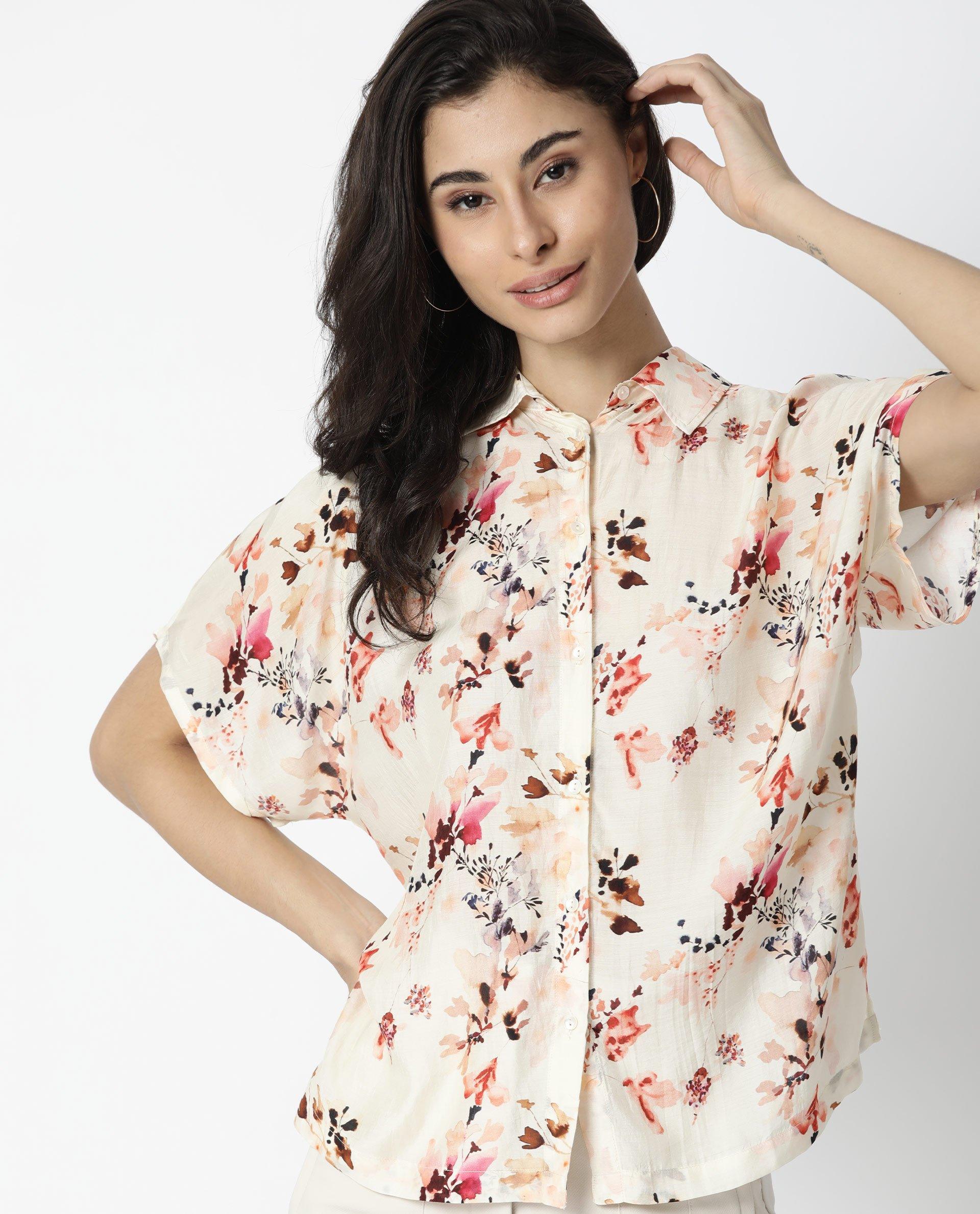 Women'S Emmer Offwhite Top Short Sleeves Printed