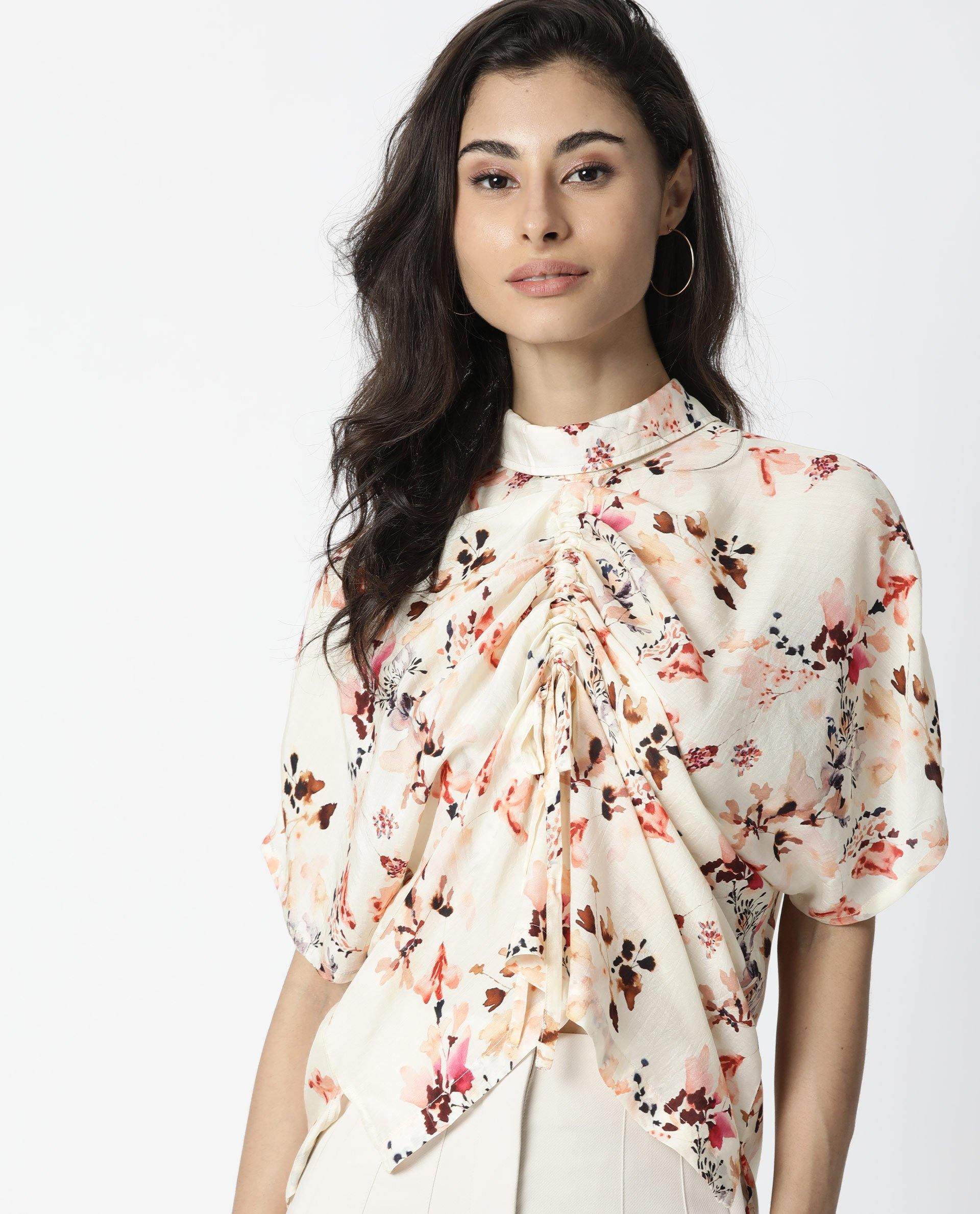 Women'S Emmer Offwhite Top Short Sleeves Printed