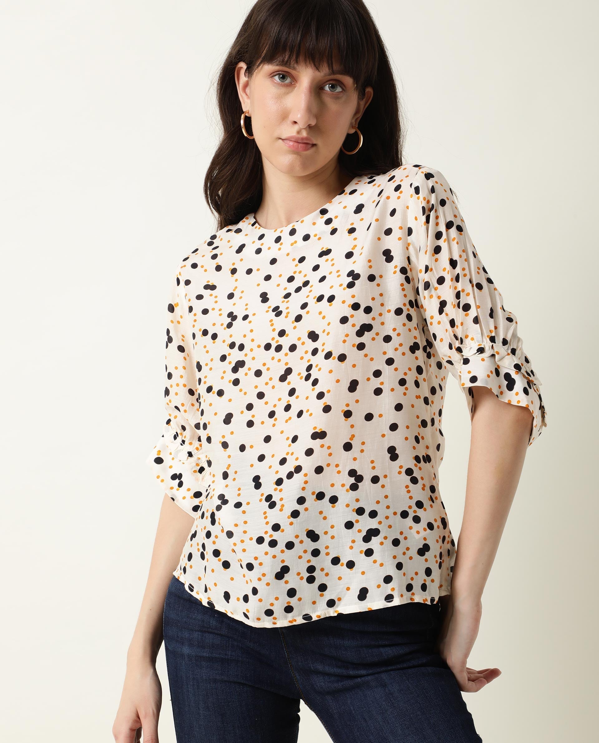 Women'S Roy Orange Top Short Sleeves Printed