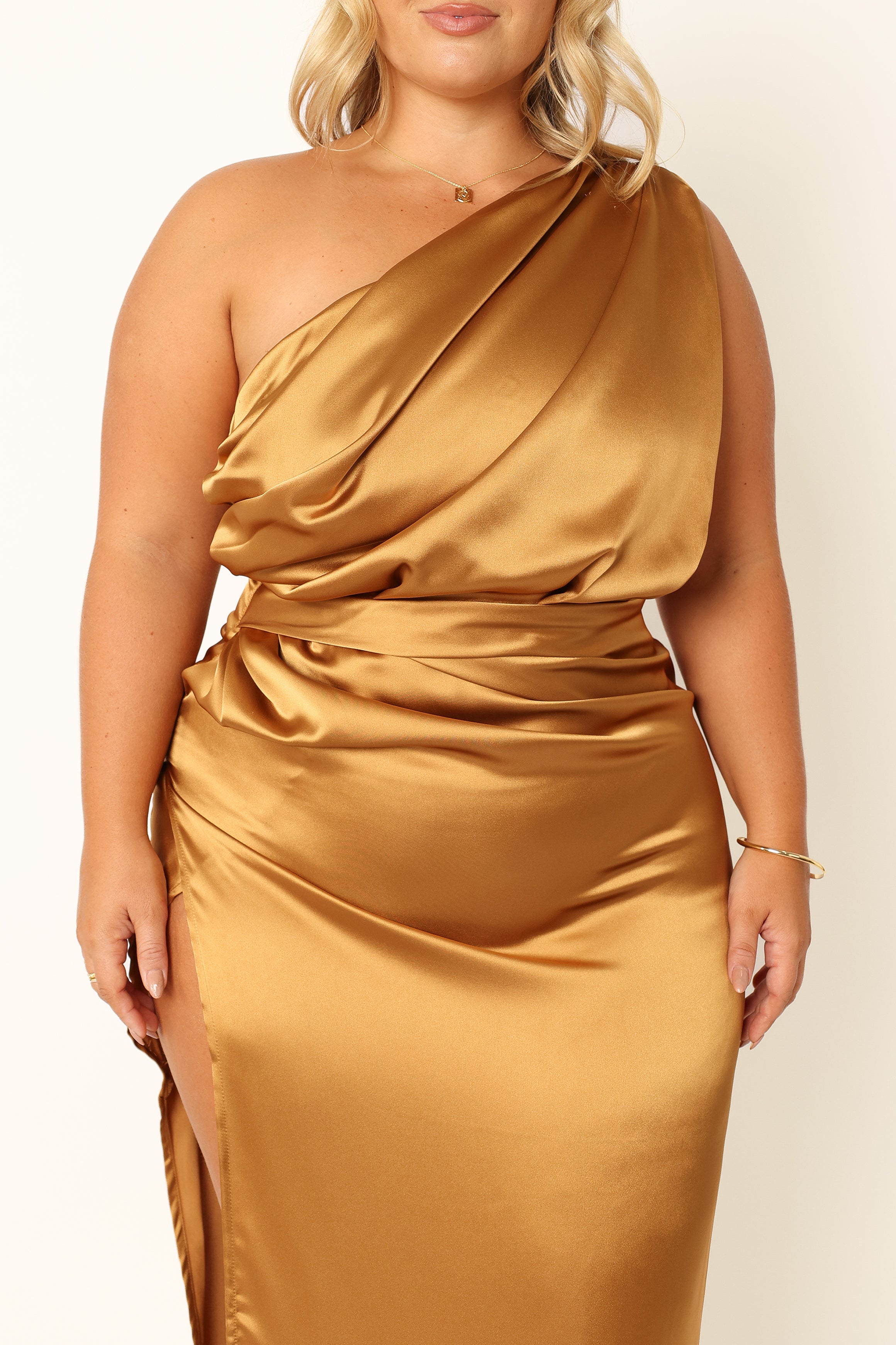 Nadia One Shoulder Maxi Dress - Bronze
