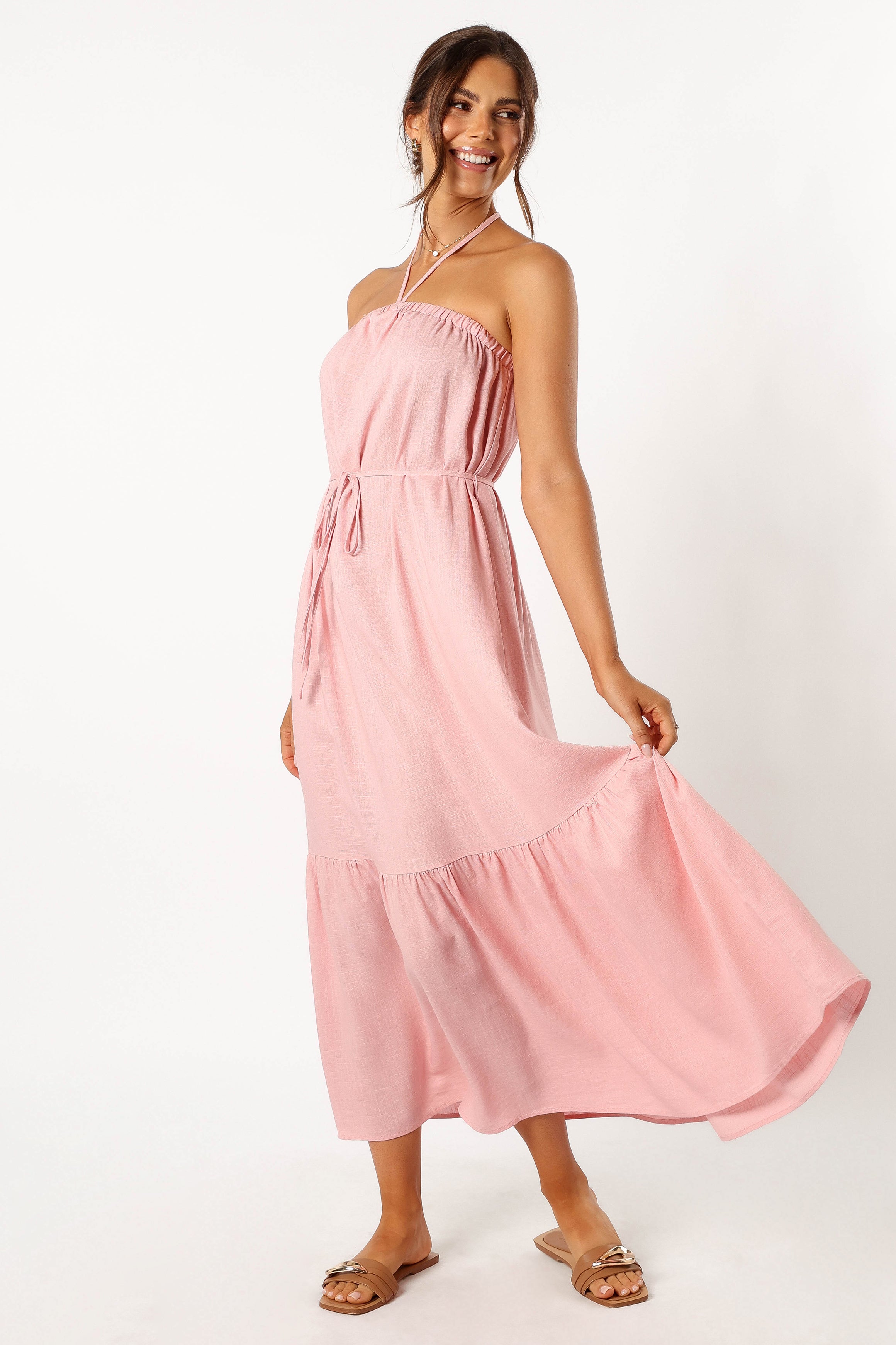 View Halterneck Maxi Dress - Pink