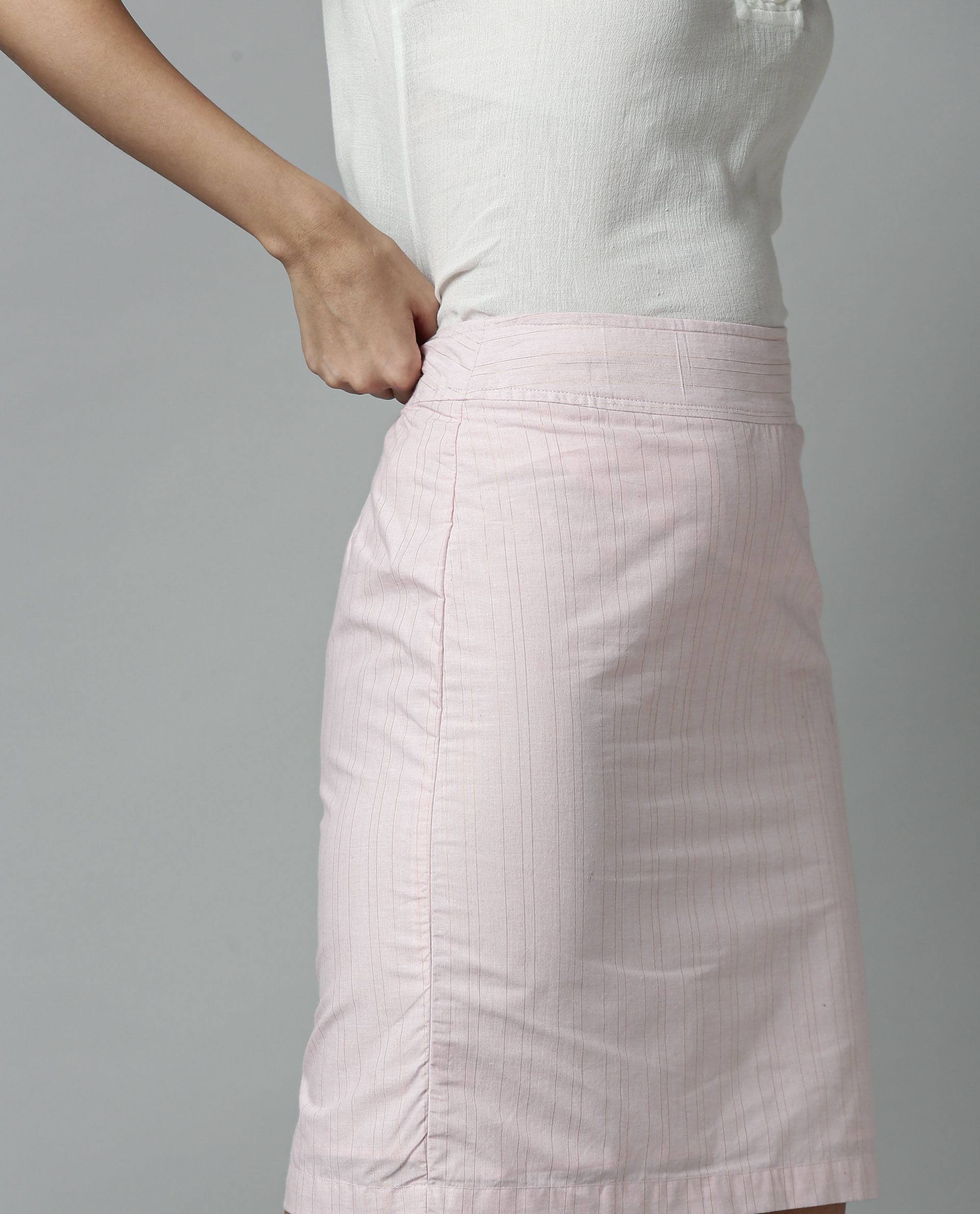 WOMEN'S PLOT-SKIRT PINK SKIRT