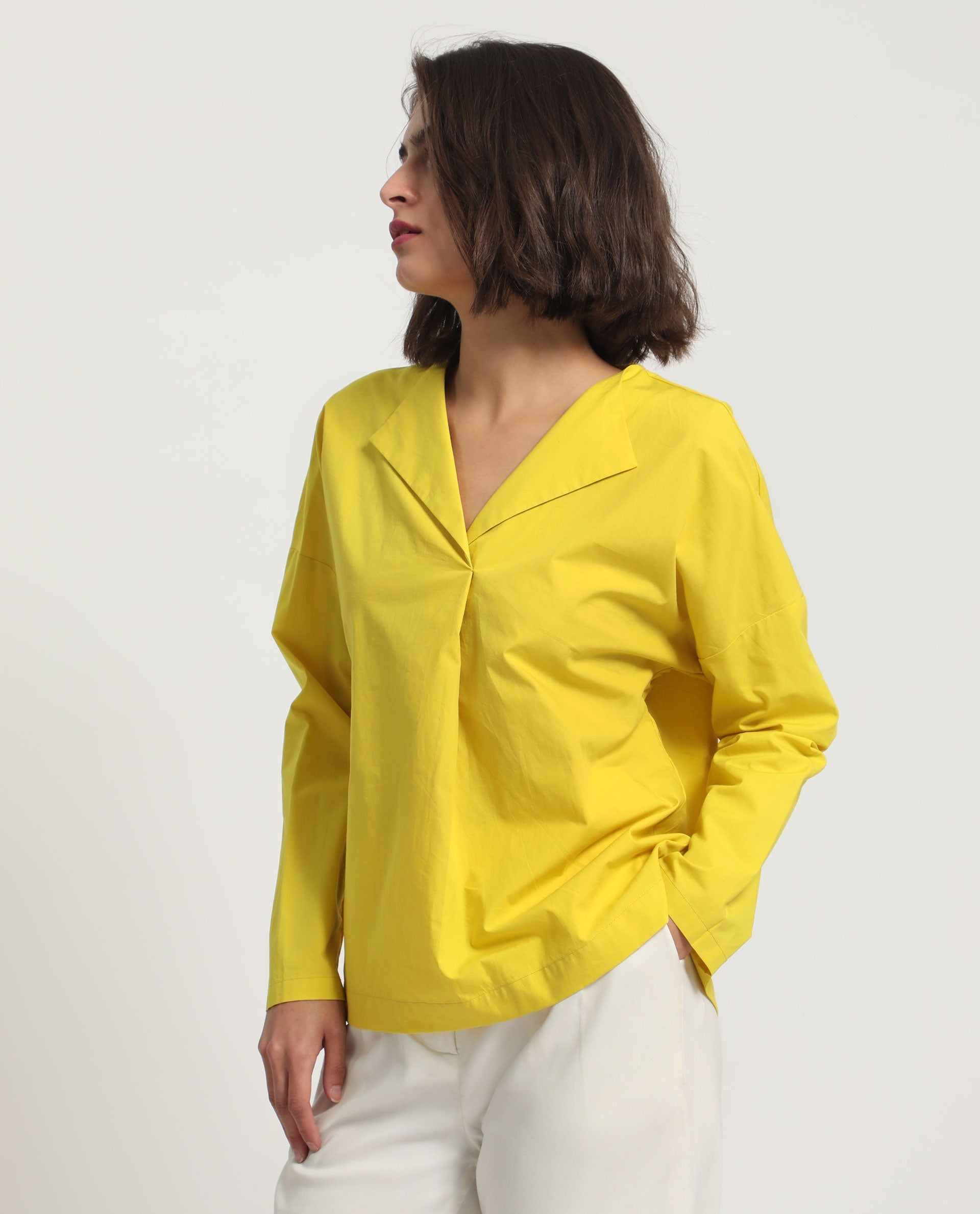 WOMEN'S BERGE YELLOW TOP SOLID