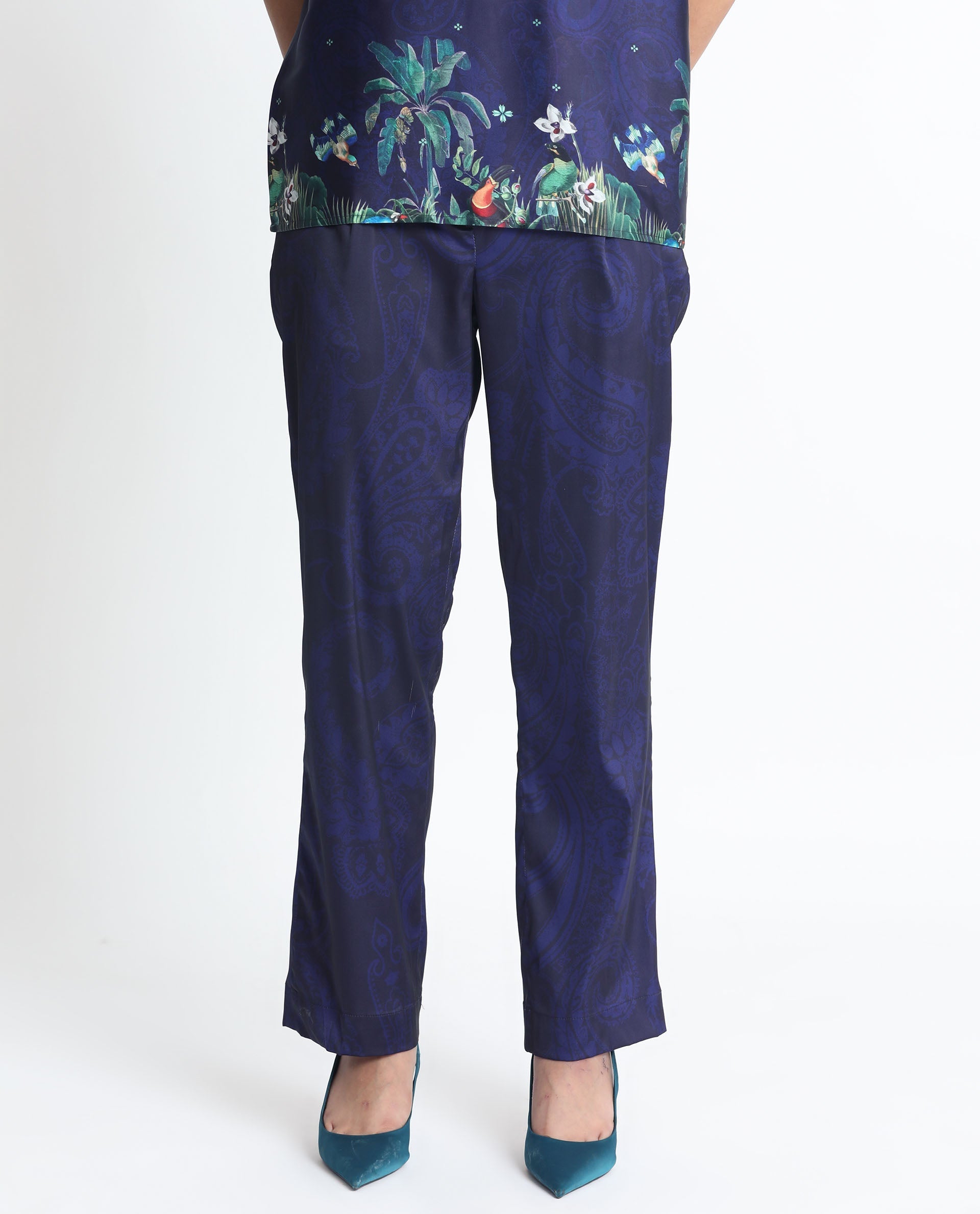 WOMEN'S BRAUN NAVY TROUSER PRINTED