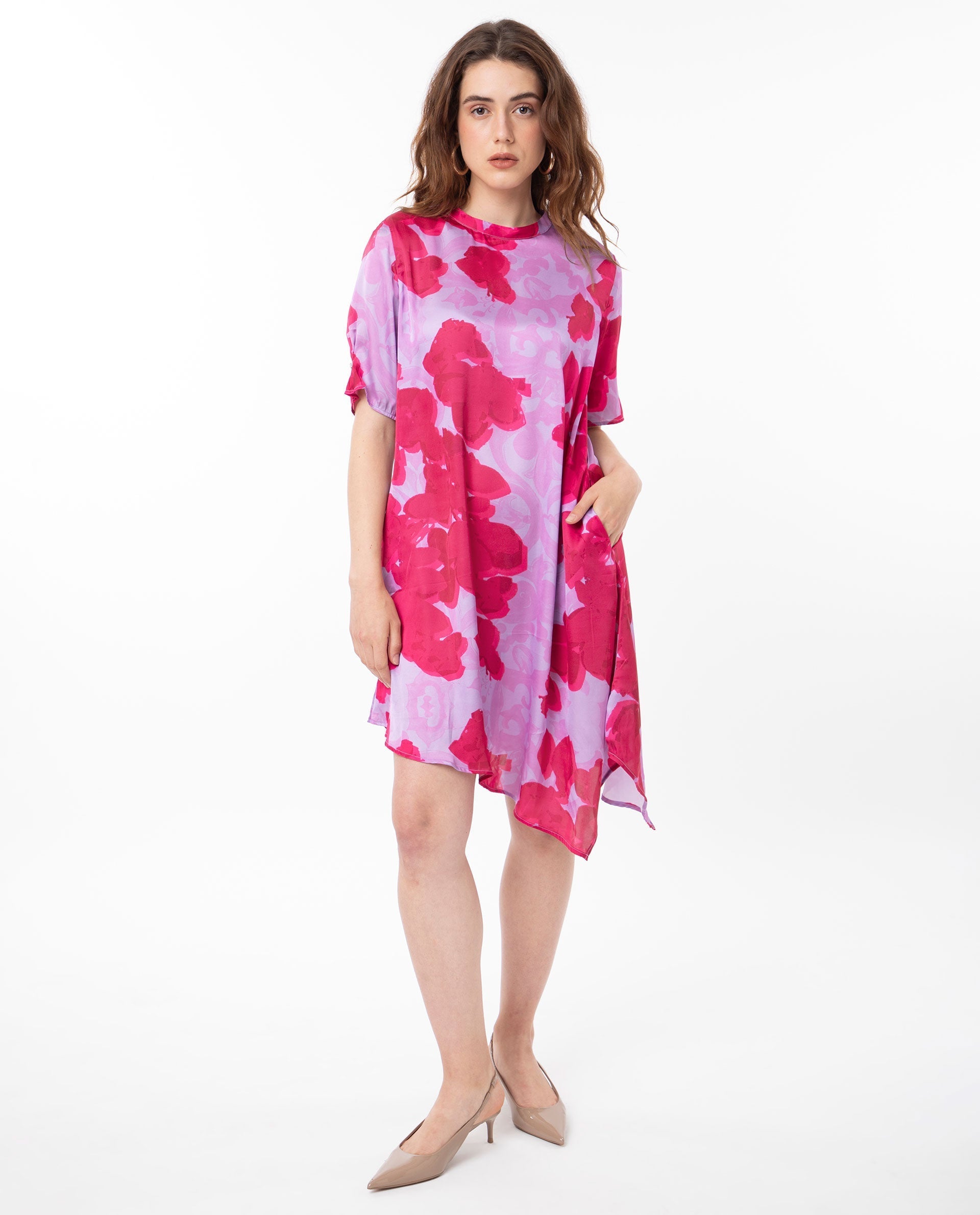 WOMEN'S FASAN LIGHT PURPLE DRESS PRINTED