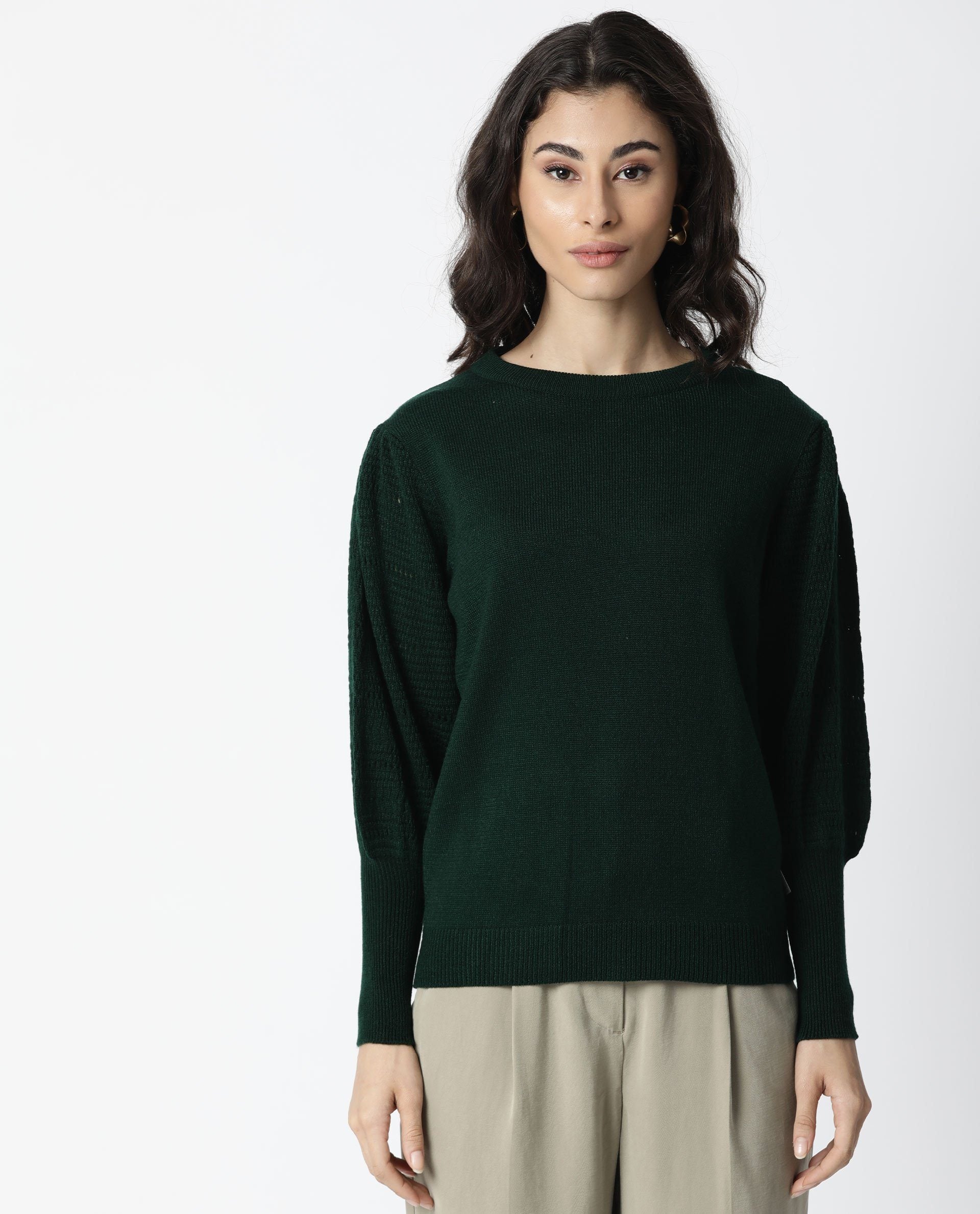 WOMEN'S MARINA GREEN TOP FULL SLEEVES