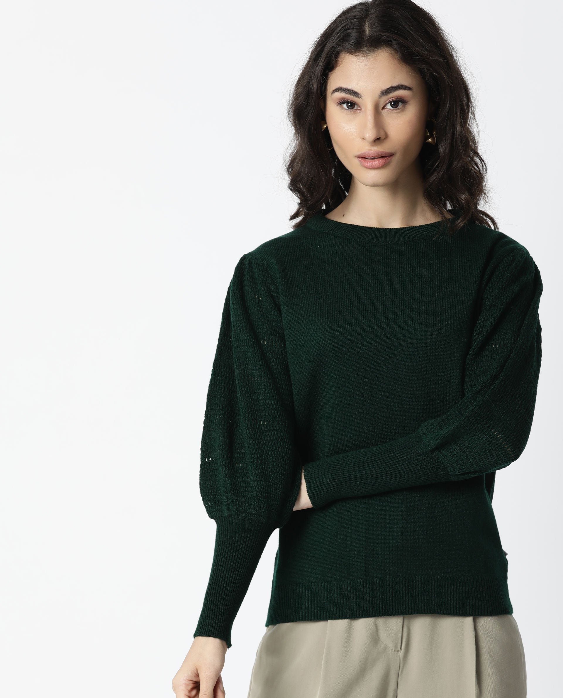 WOMEN'S MARINA GREEN TOP FULL SLEEVES