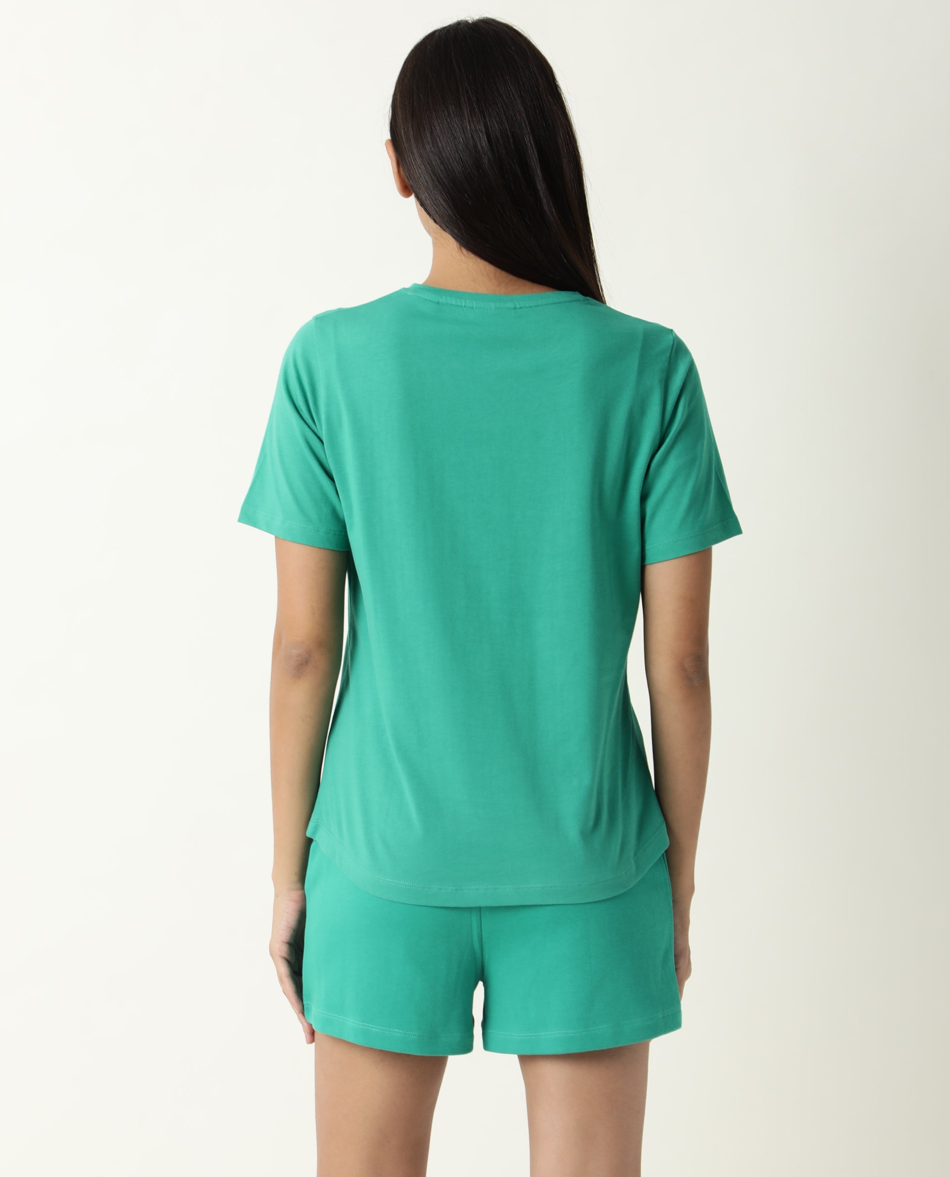 V-NECK TEE EMERALD GREEN WOMEN