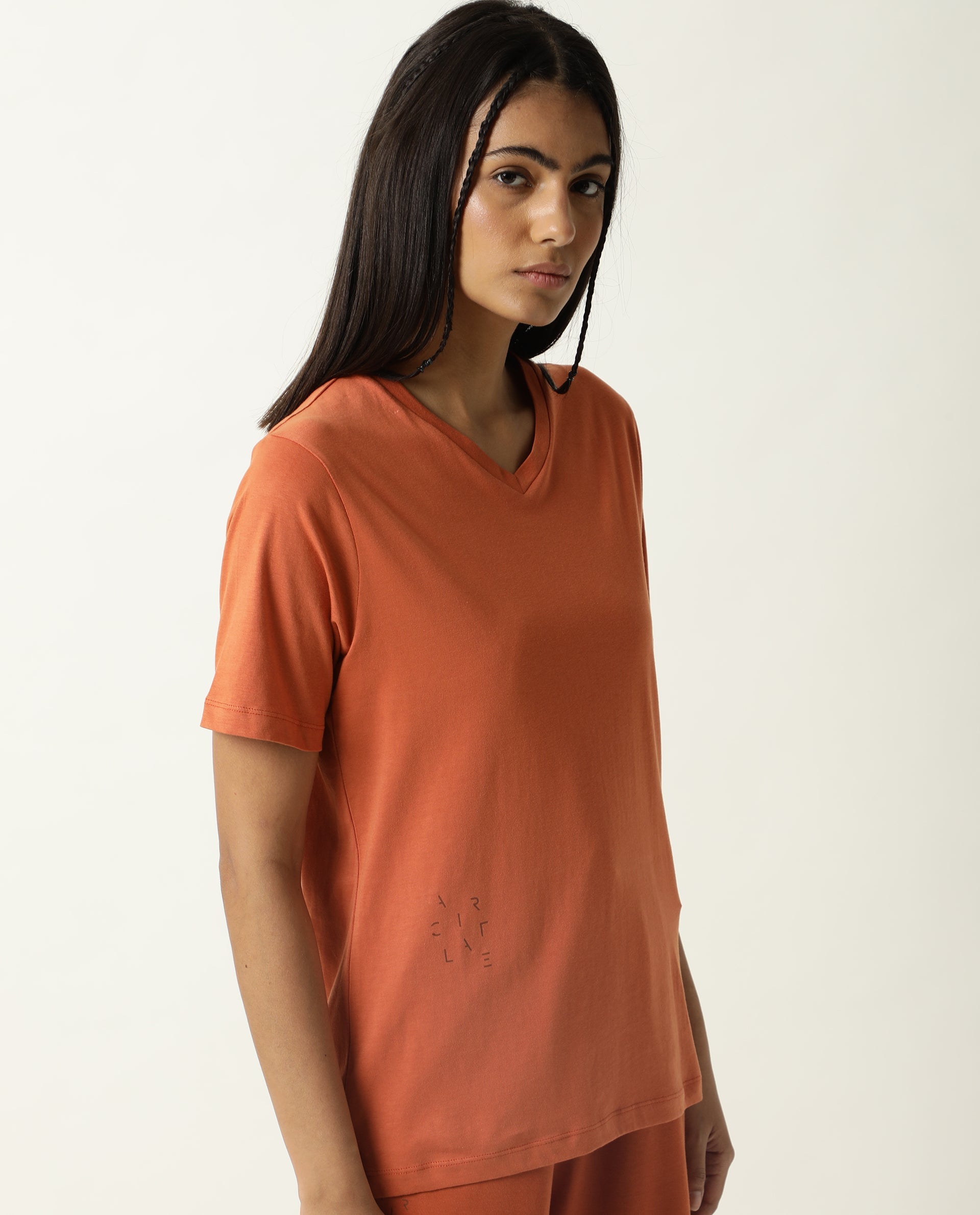 V-NECK TEE TANGY ORANGE WOMEN