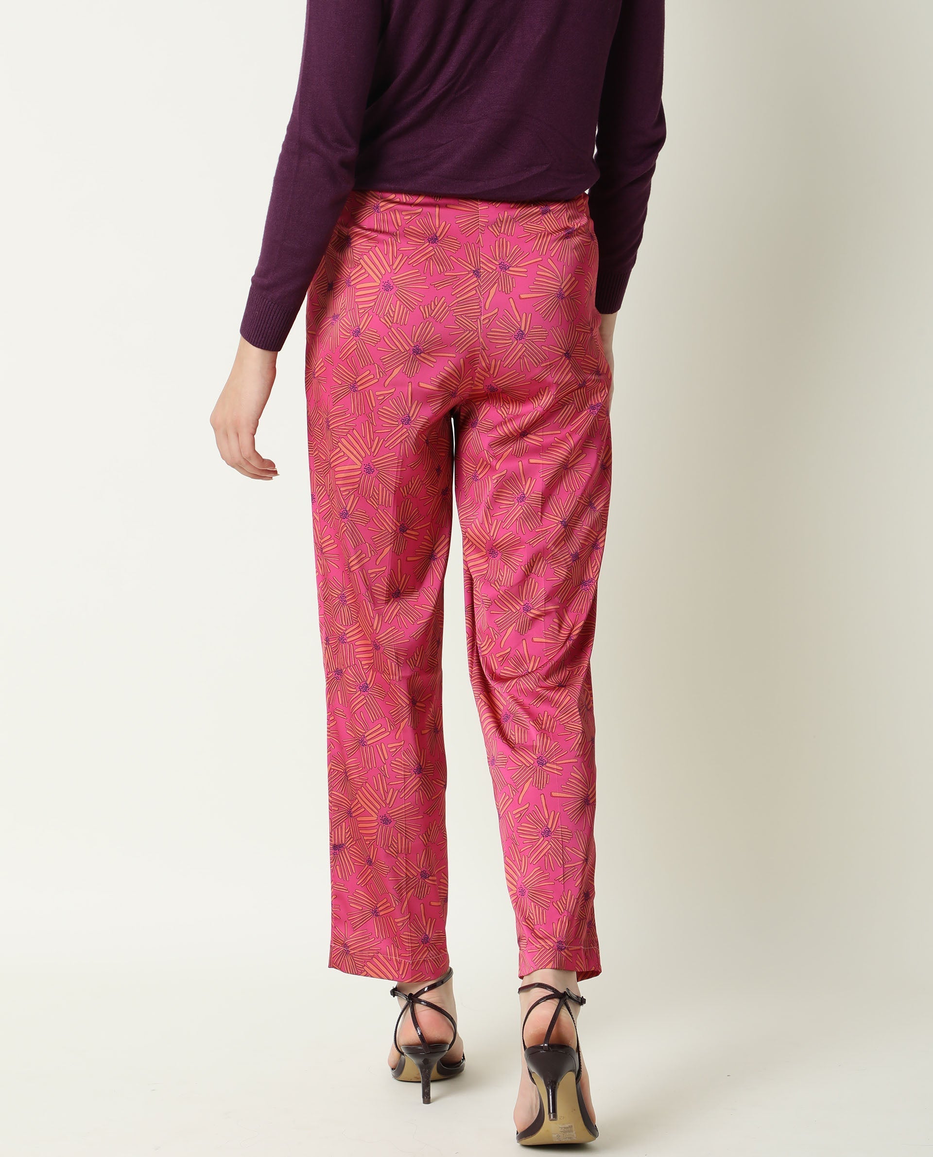 WOMEN'S CATEPIL PINK TROUSERS MODAL FABRIC SOLID