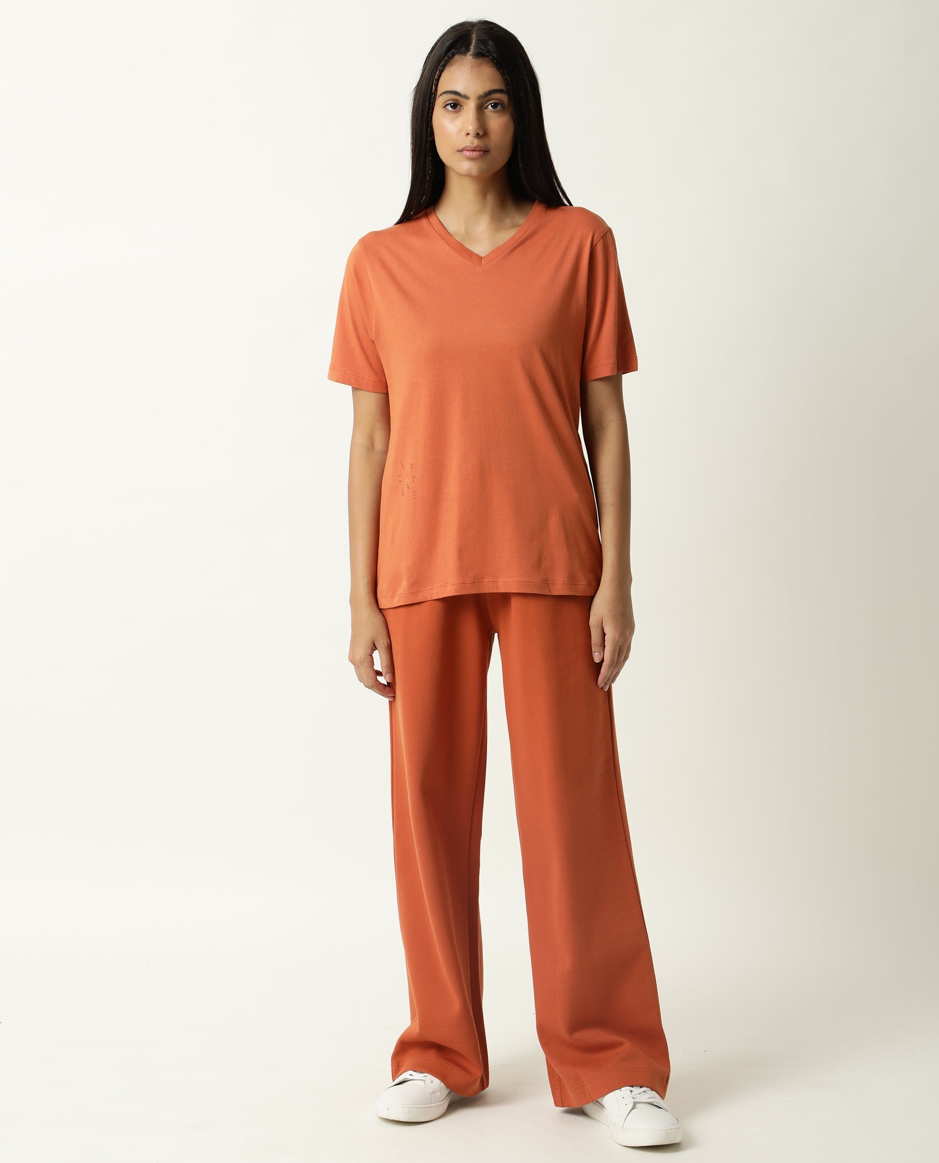 V-NECK TEE TANGY ORANGE WOMEN