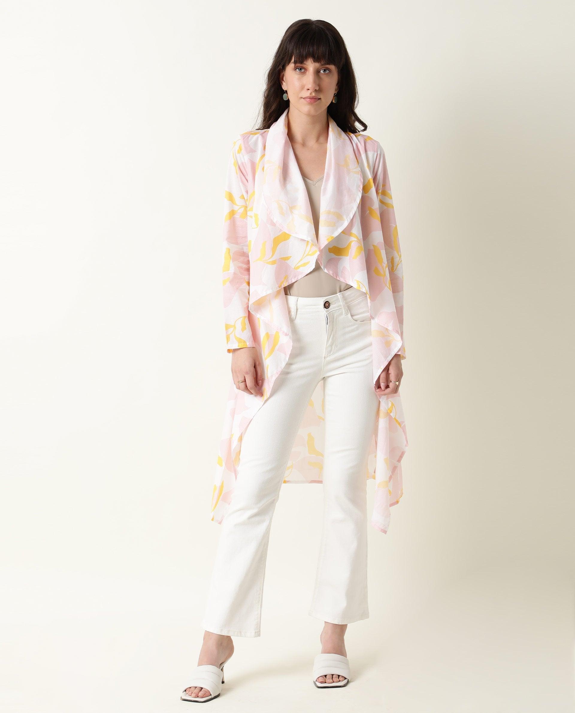 WOMEN'S NOKI PINK OUTER WEAR FULL SLEEVES PRINTED