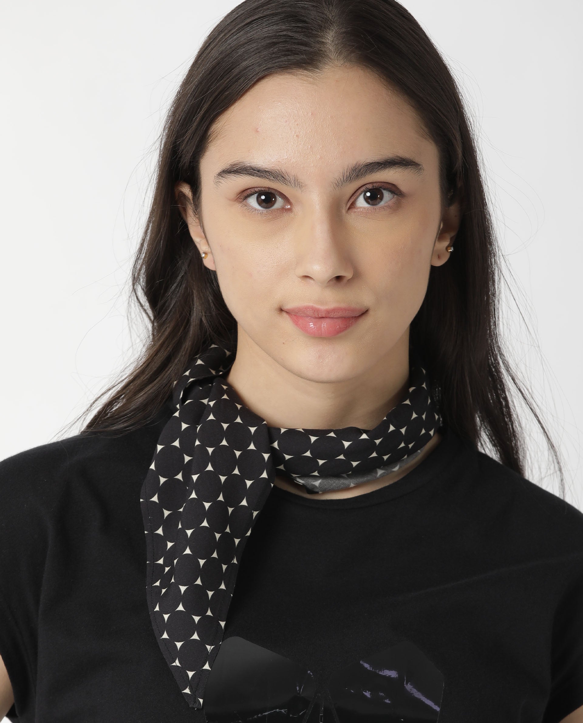 WOMEN'S MESMO BLACK SCARF COTTON SILK FABRIC