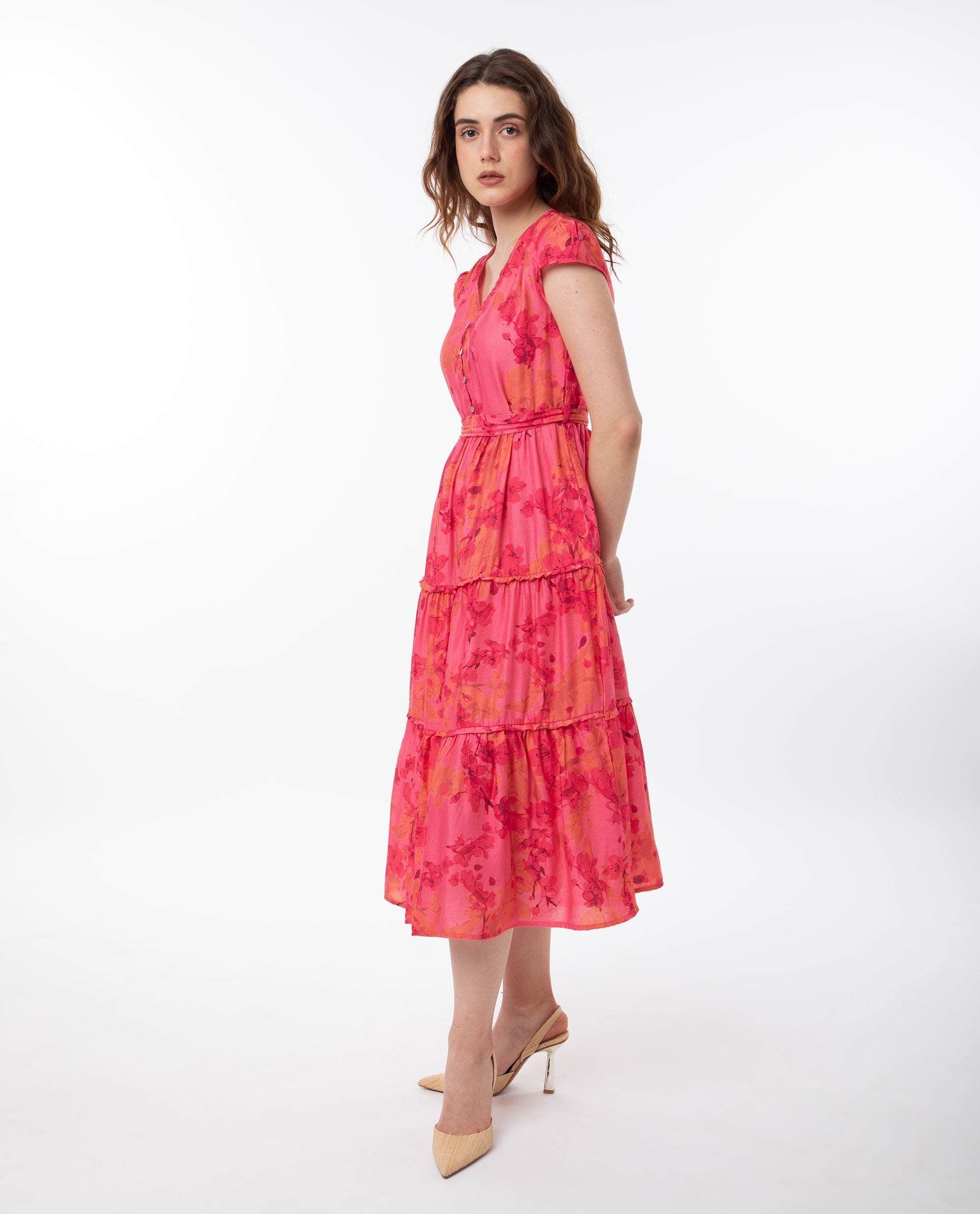 WOMEN'S RAUENA PINK DRESS PRINTED