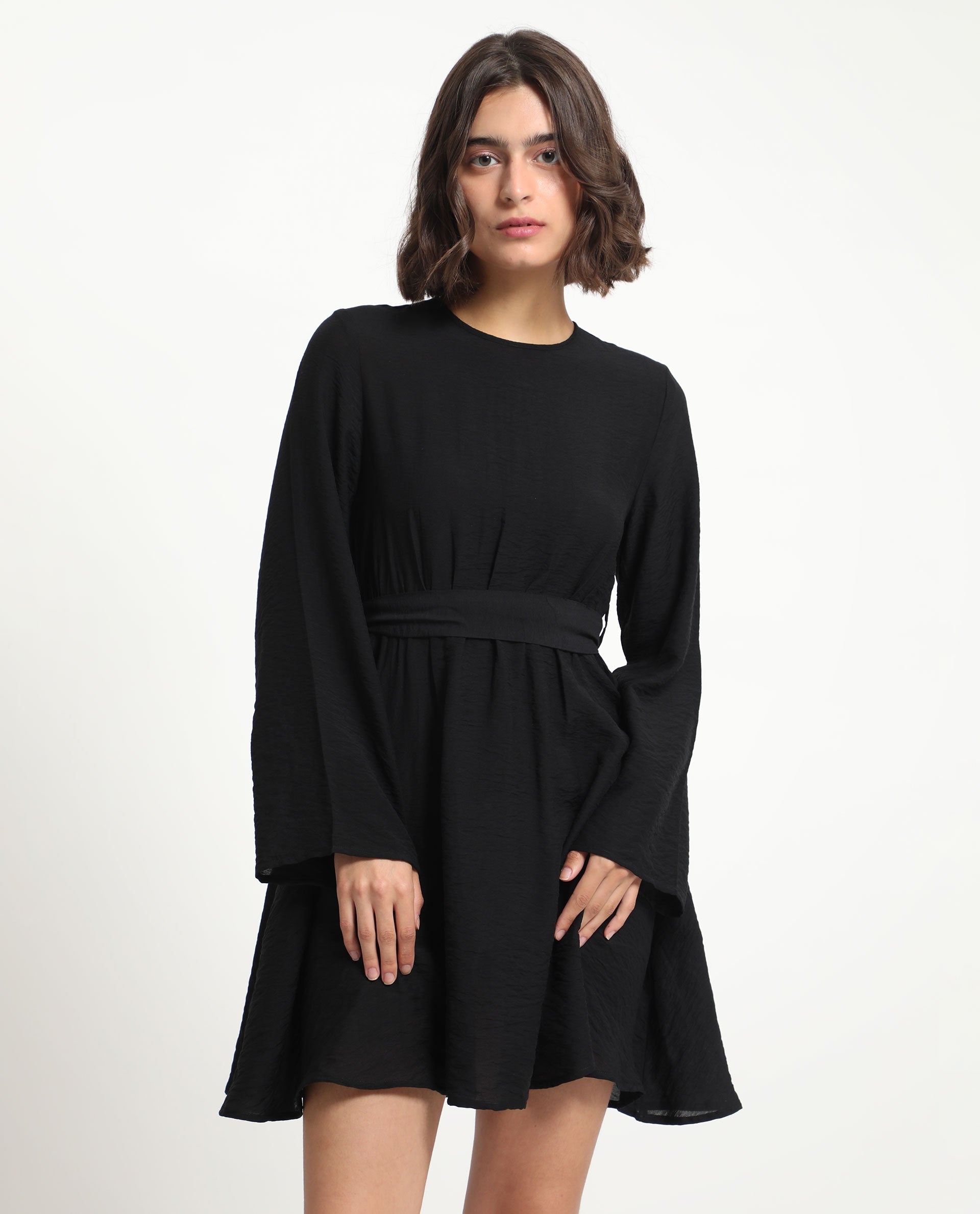 WOMEN'S SAHAR BLACK DRESS SOLID