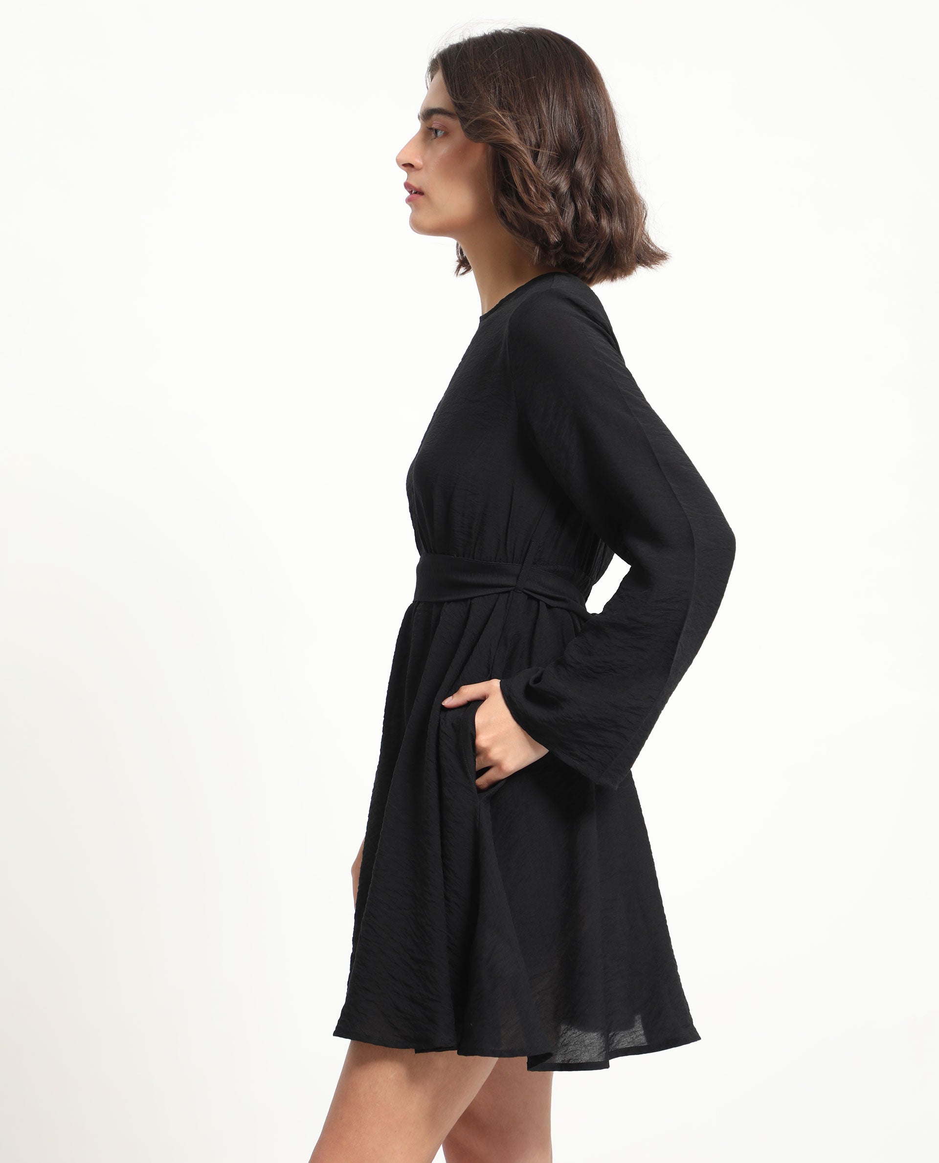 WOMEN'S SAHAR BLACK DRESS SOLID