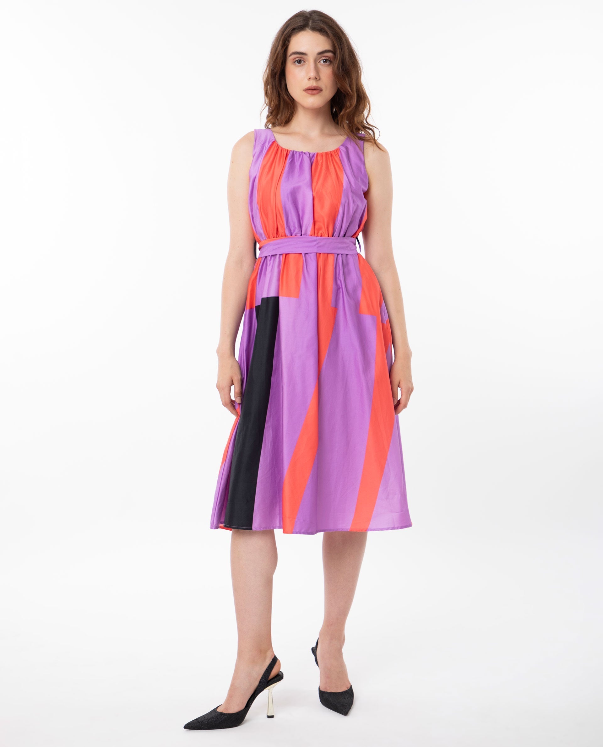 WOMEN'S TRAUT PURPLE DRESS PRINTED