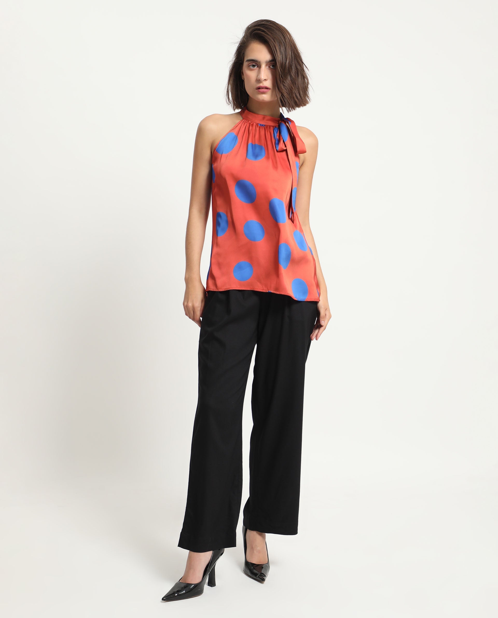 WOMEN'S WALRA DARK ORANGE TOP PRINTED