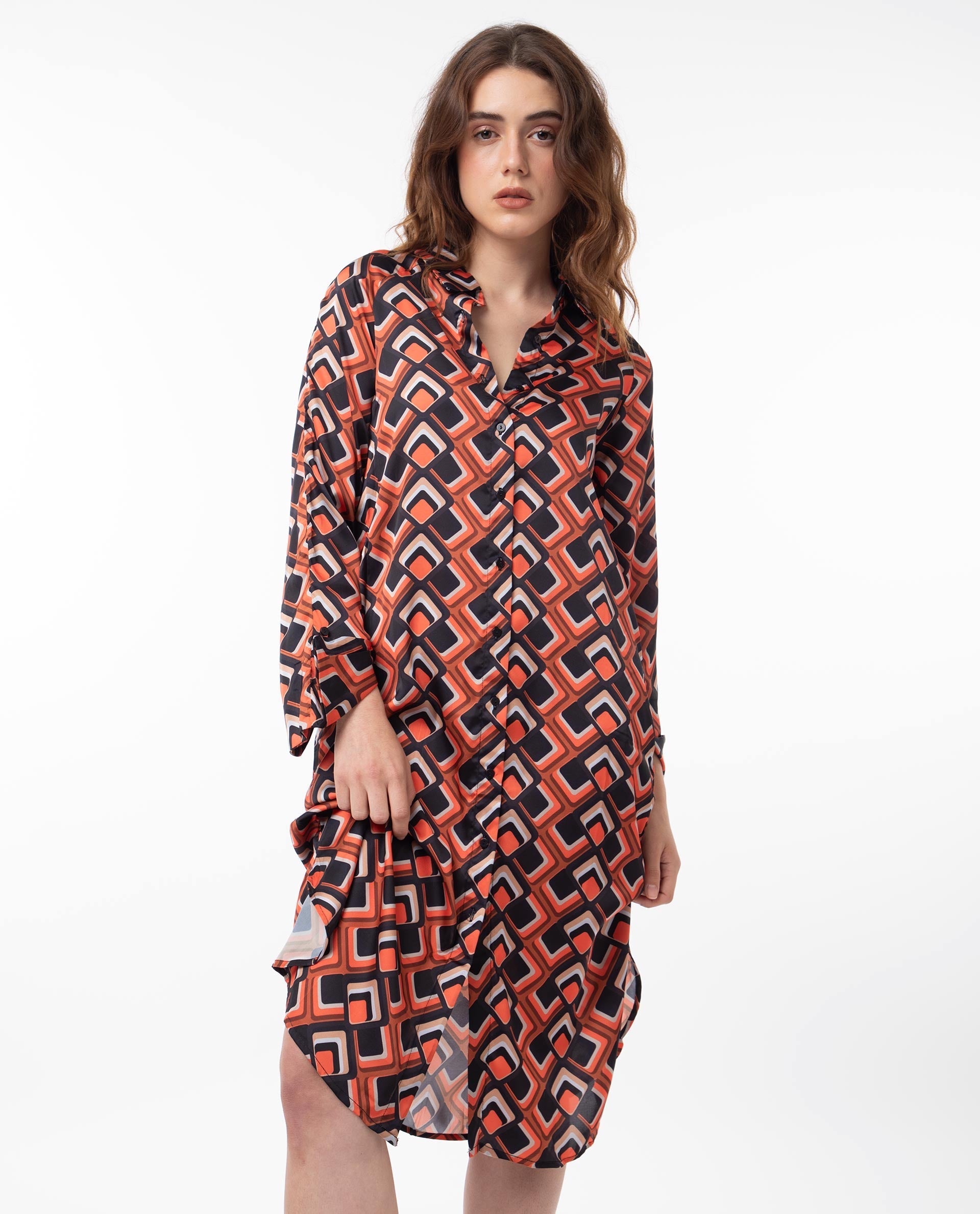 WOMEN'S ZWERG ORANGE DRESS PRINTED