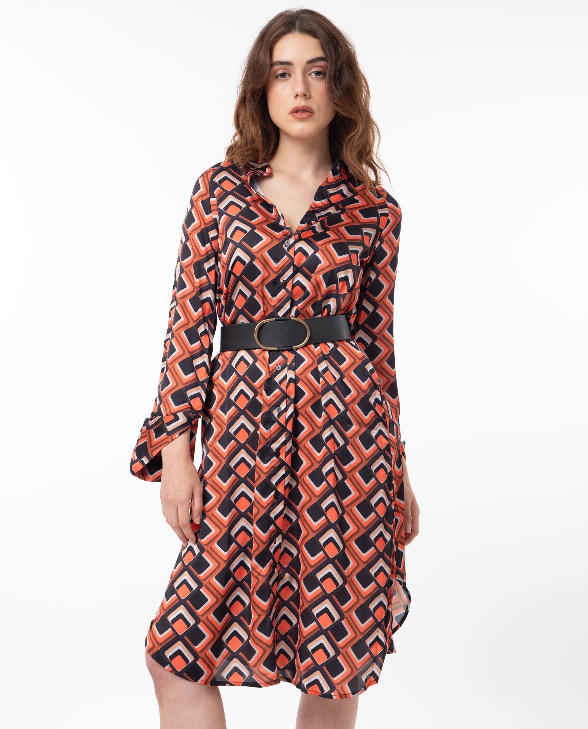 WOMEN'S ZWERG ORANGE DRESS PRINTED