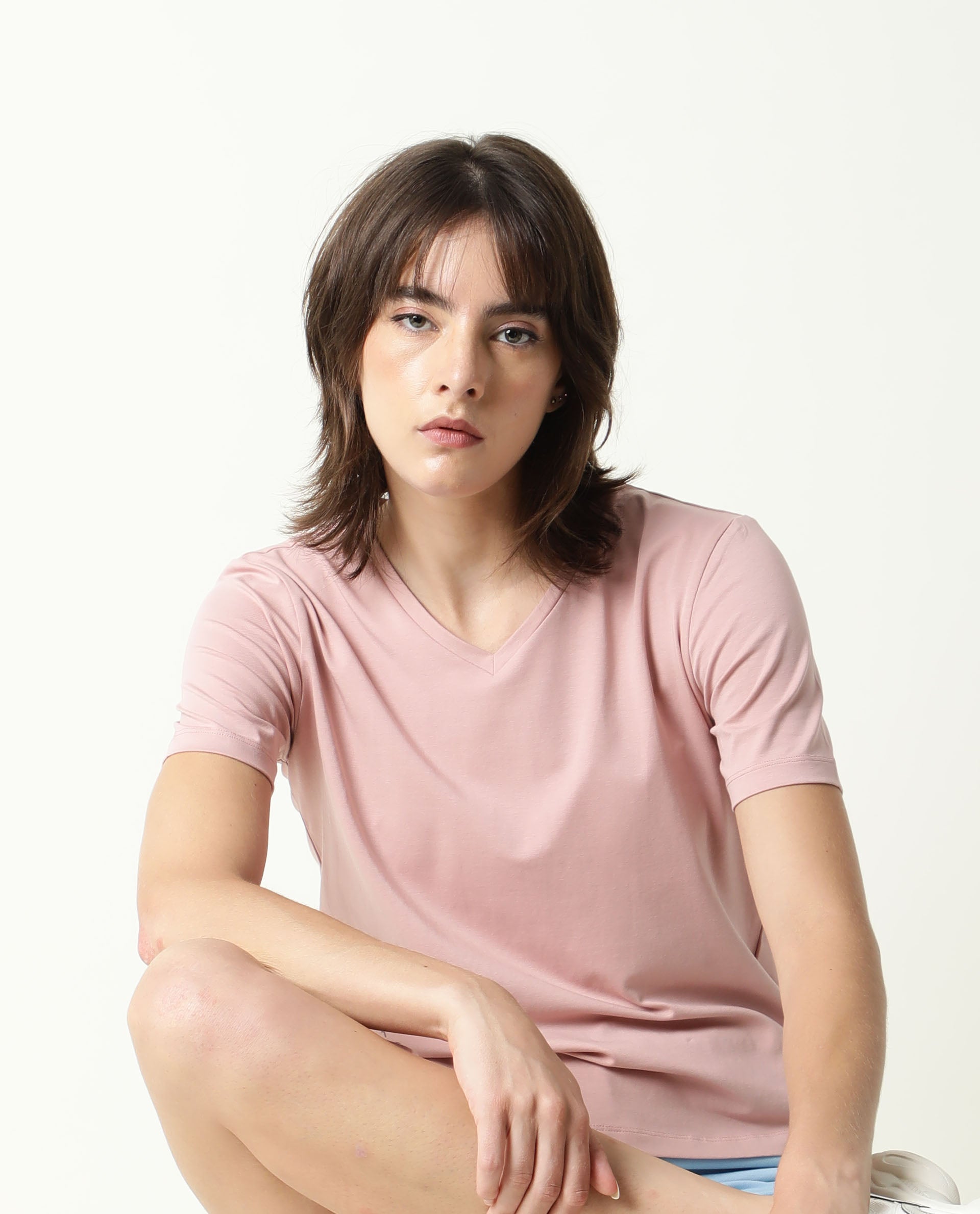 V-Neck Tee Ash Rose Women