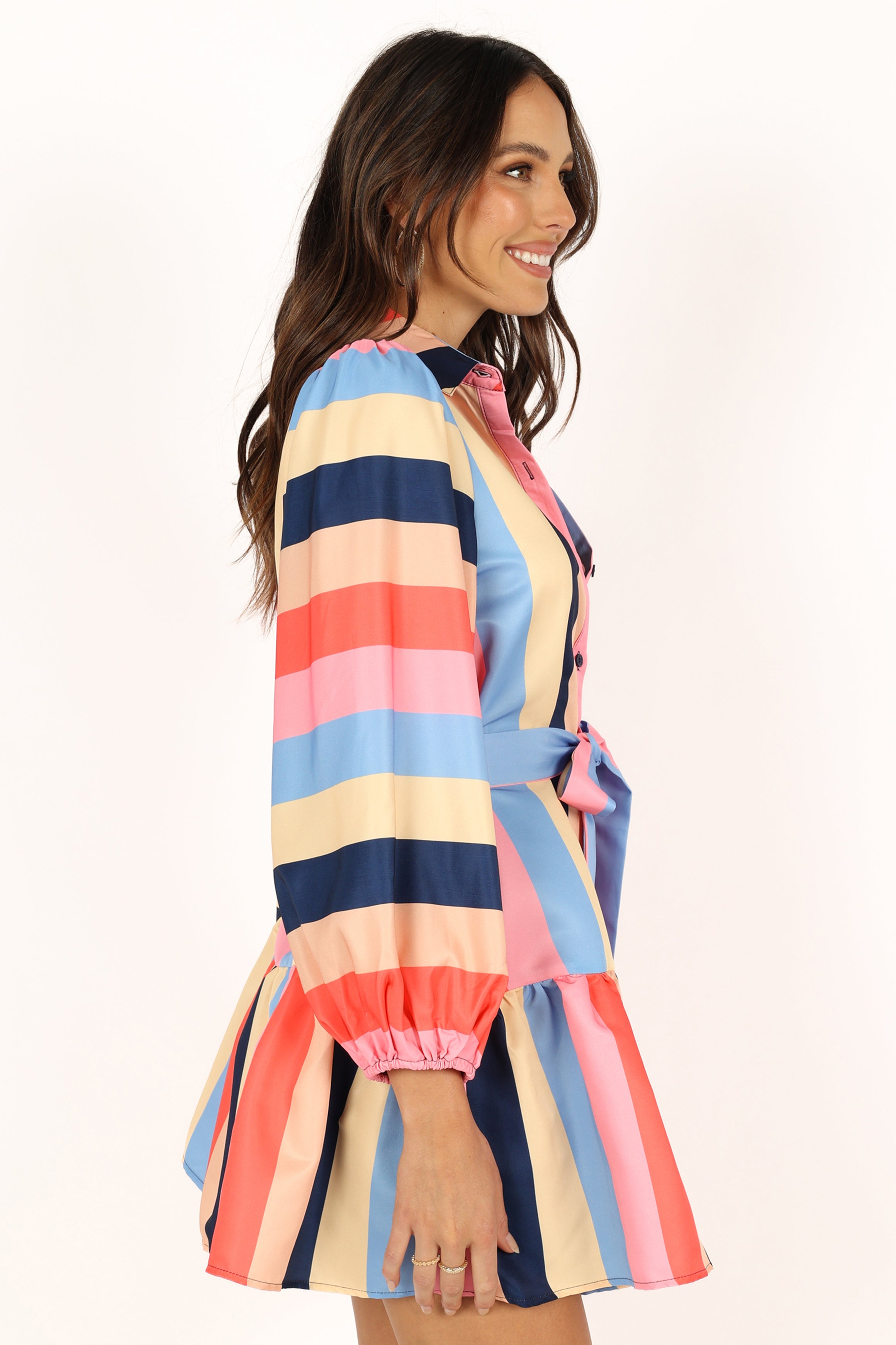 Cobella Long Sleeve Mini Dress - Multi Coloured