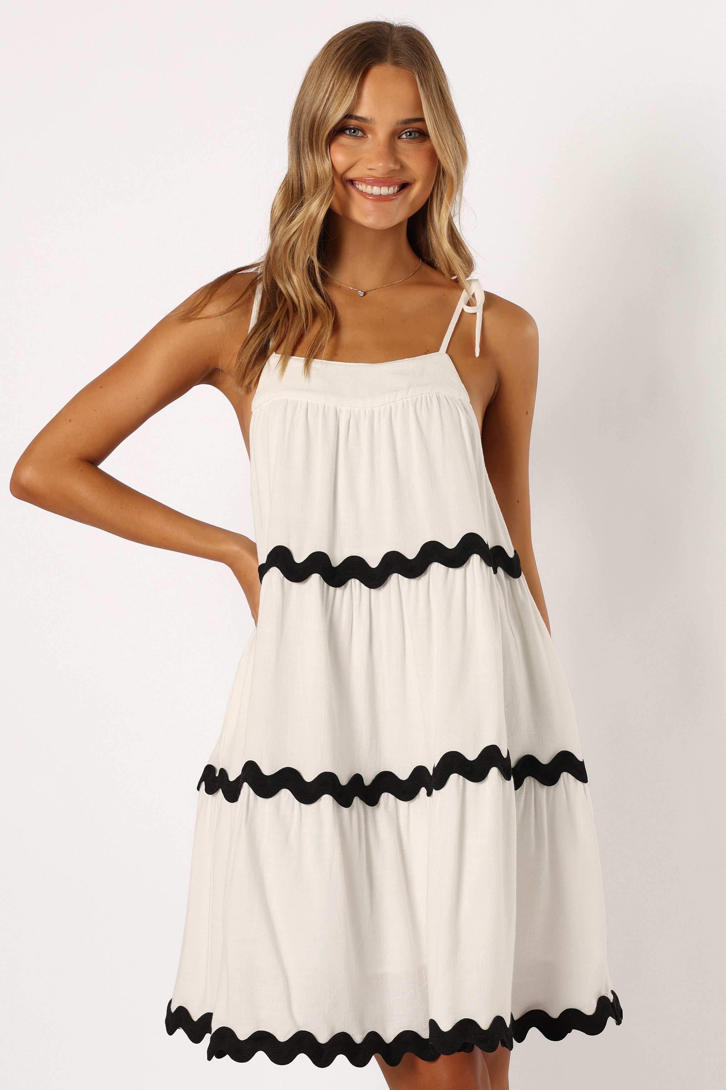 Uma Mini Dress - White Black