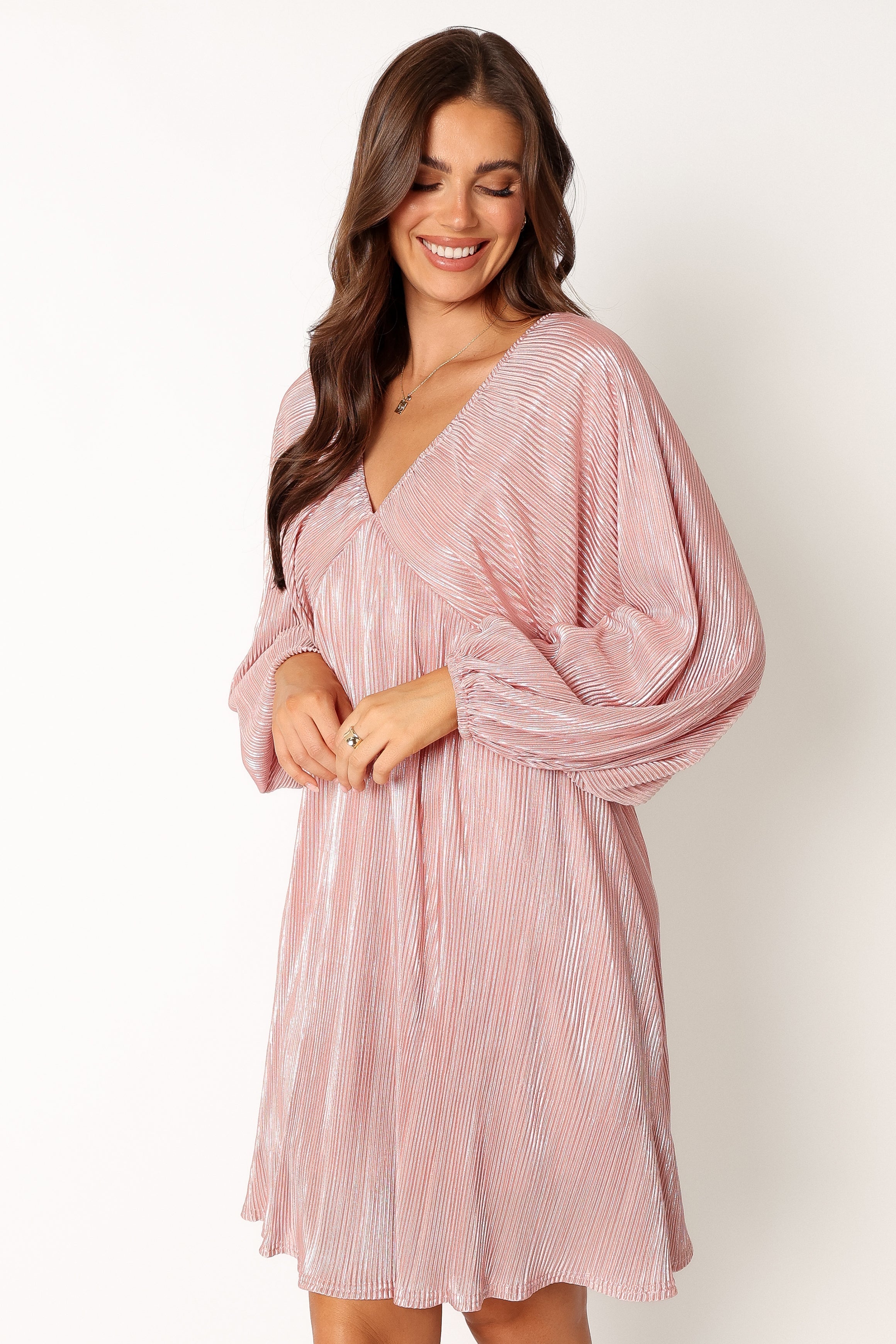 Xanudu Long Sleeve Mini Dress - Pink